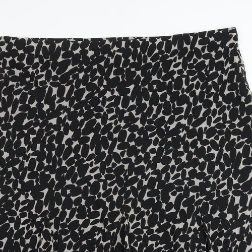 Marks and Spencer Womens Black Geometric Polyester Swing Skirt Size 22