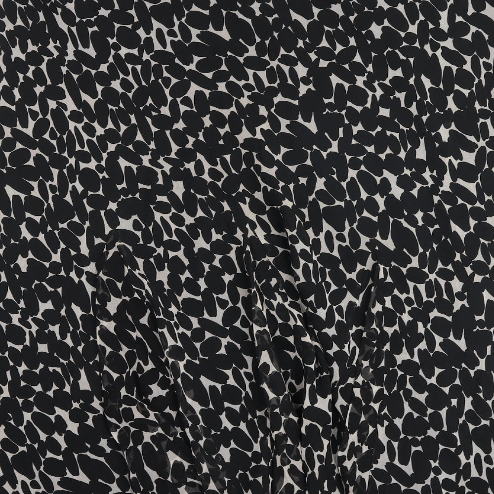 Marks and Spencer Womens Black Geometric Polyester Swing Skirt Size 22