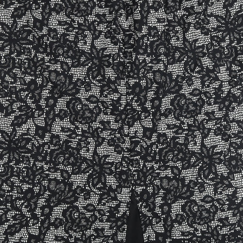 Savoir Womens Black Floral Polyester Straight & Pencil Skirt Size 42 in Zip