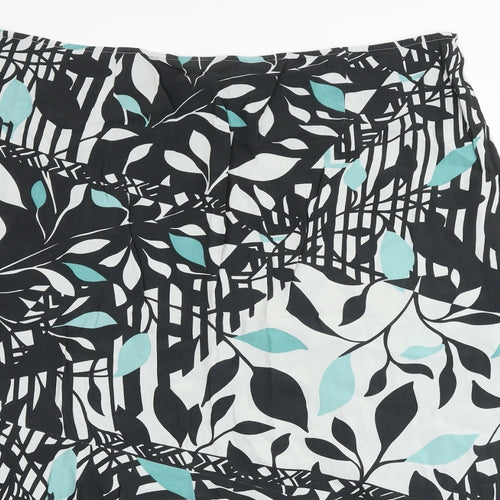 Ann Harvey Womens Multicoloured Geometric Polyester Swing Skirt Size 22 Zip - Leaf pattern