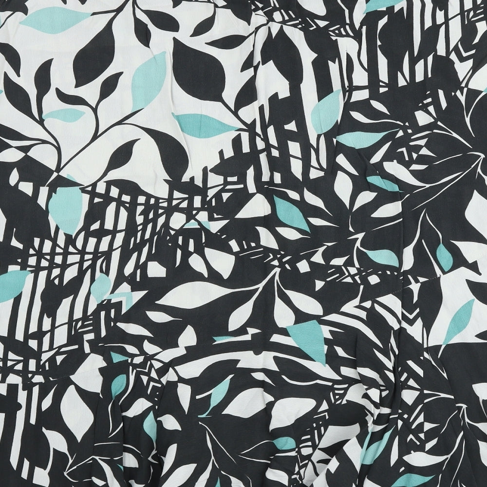 Ann Harvey Womens Multicoloured Geometric Polyester Swing Skirt Size 22 Zip - Leaf pattern