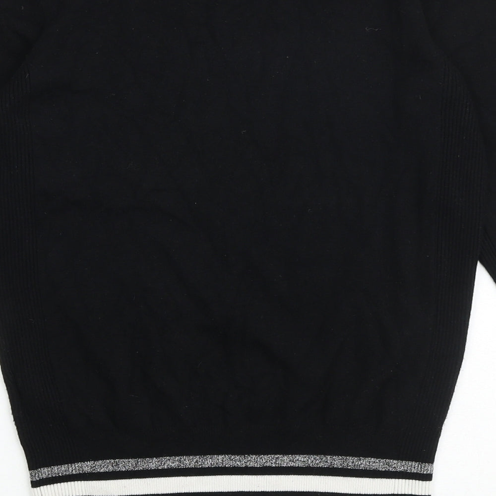 Debenhams Womens Black Round Neck Viscose Pullover Jumper Size 10