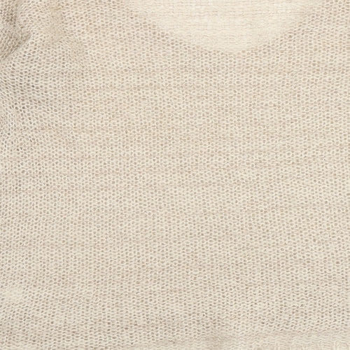 NEXT Womens Beige Scoop Neck Acrylic Pullover Jumper Size 10