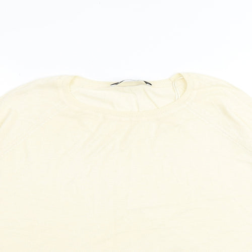 Marks and Spencer Womens Ivory Round Neck Acrylic Pullover Jumper Size M