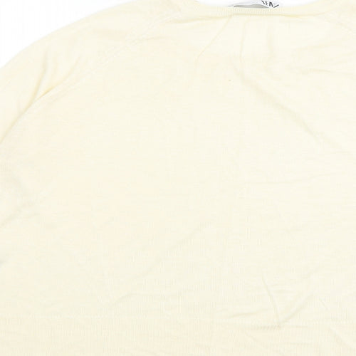 Marks and Spencer Womens Ivory Round Neck Acrylic Pullover Jumper Size M