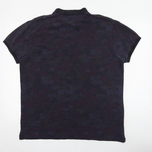 Scotch & Soda Mens Multicoloured Geometric 100% Cotton Polo Size 2XL Collared Button