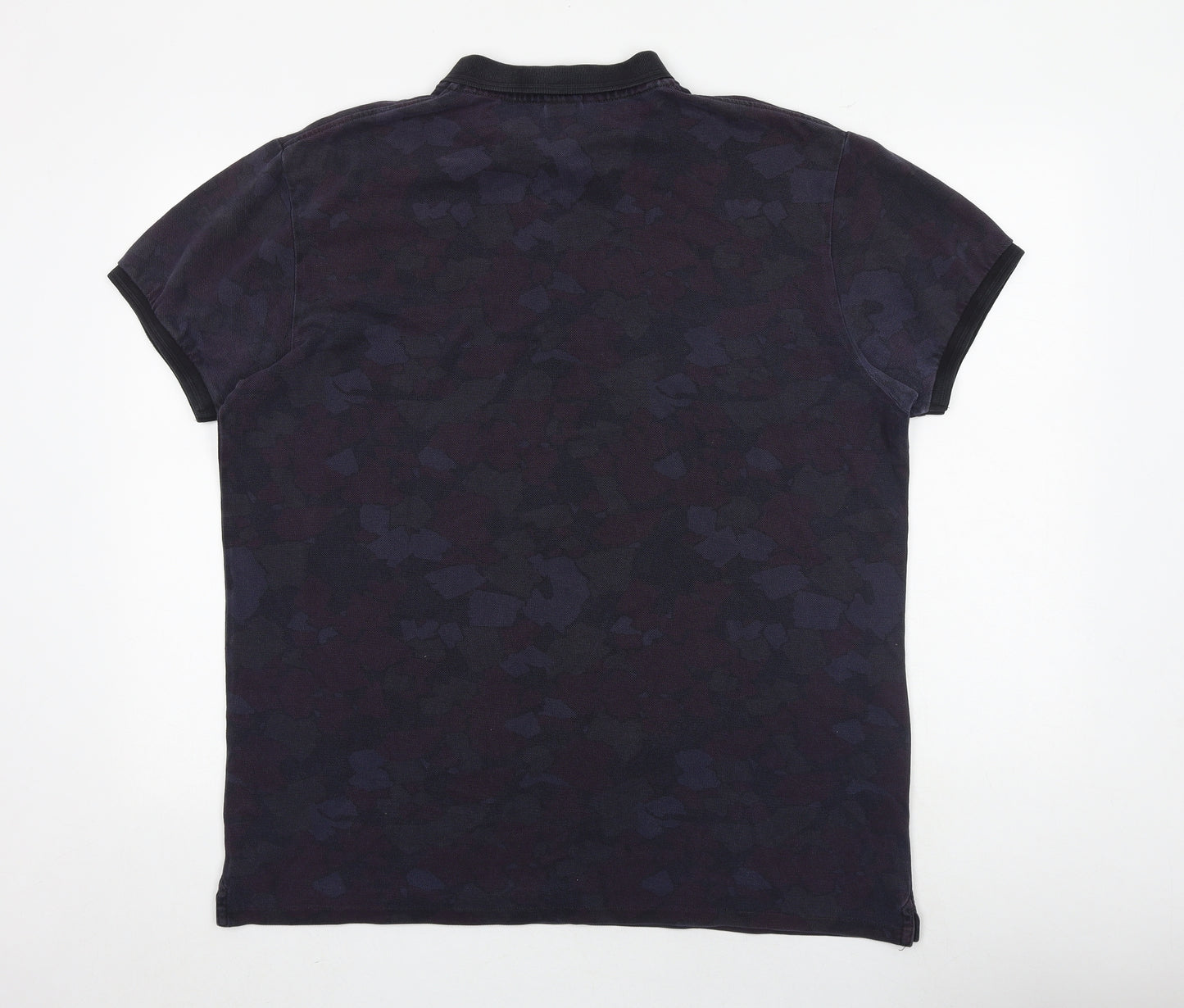 Scotch & Soda Mens Multicoloured Geometric 100% Cotton Polo Size 2XL Collared Button