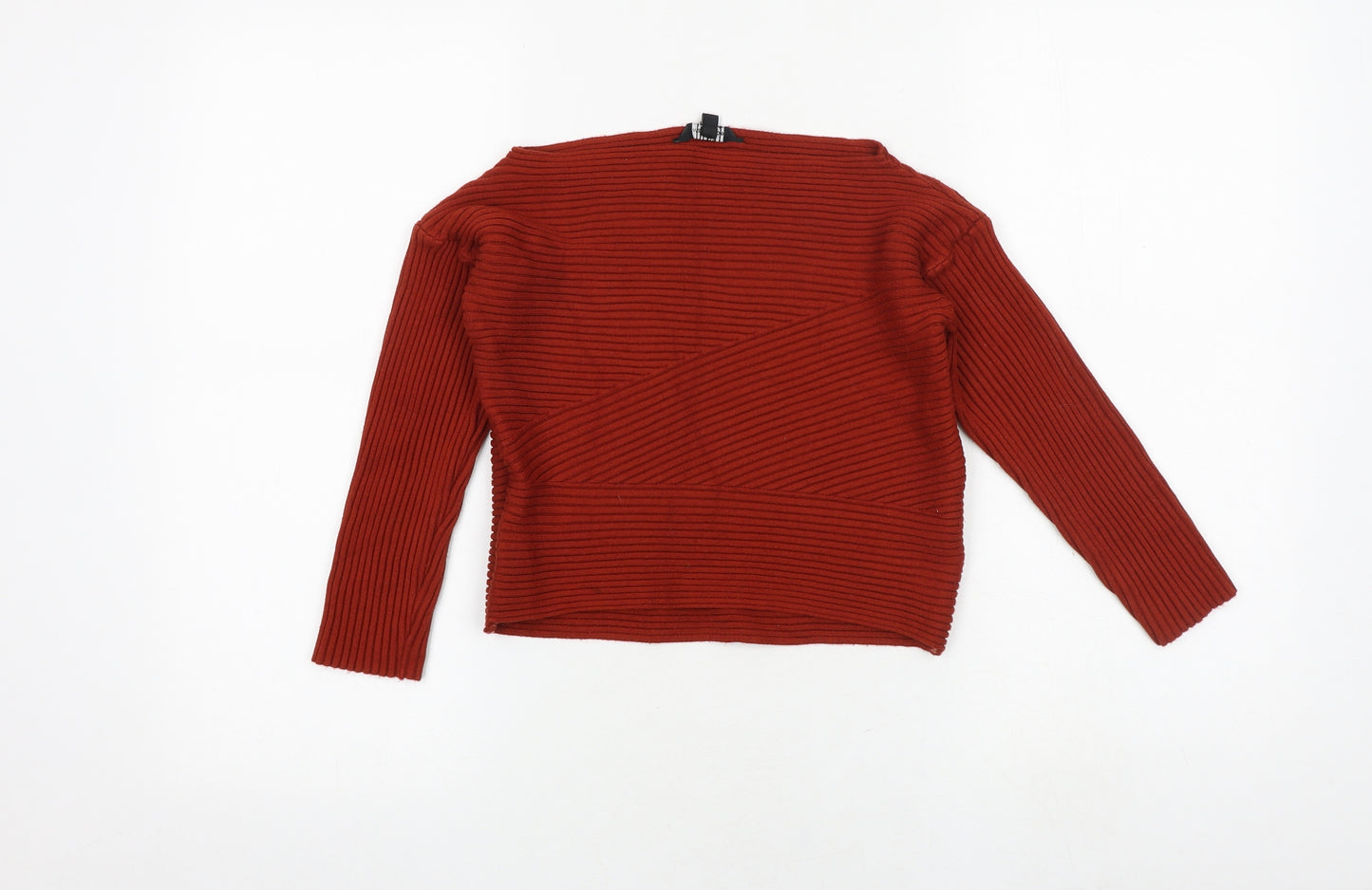 Wardrobe Womens Brown Boat Neck Viscose Pullover Jumper Size XS