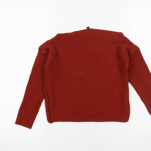Wardrobe Womens Brown Boat Neck Viscose Pullover Jumper Size XS