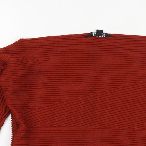 Wardrobe Womens Brown Boat Neck Viscose Pullover Jumper Size XS