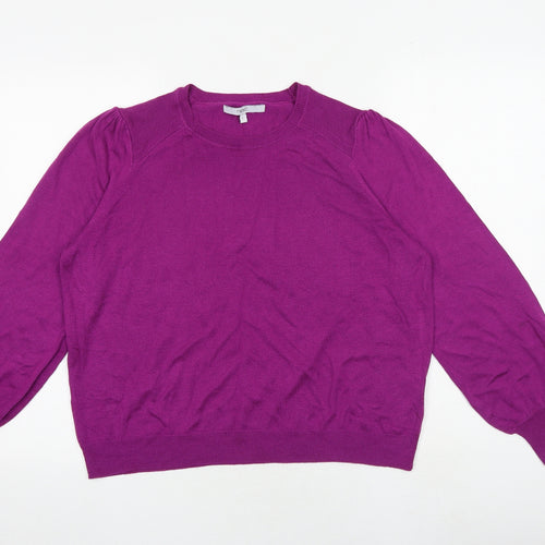 NEXT Womens Purple Round Neck Polyester Pullover Jumper Size L
