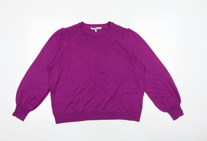 NEXT Womens Purple Round Neck Polyester Pullover Jumper Size L