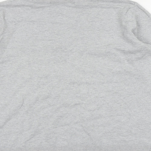 Very Womens Grey V-Neck Cotton Pullover Jumper Size 10