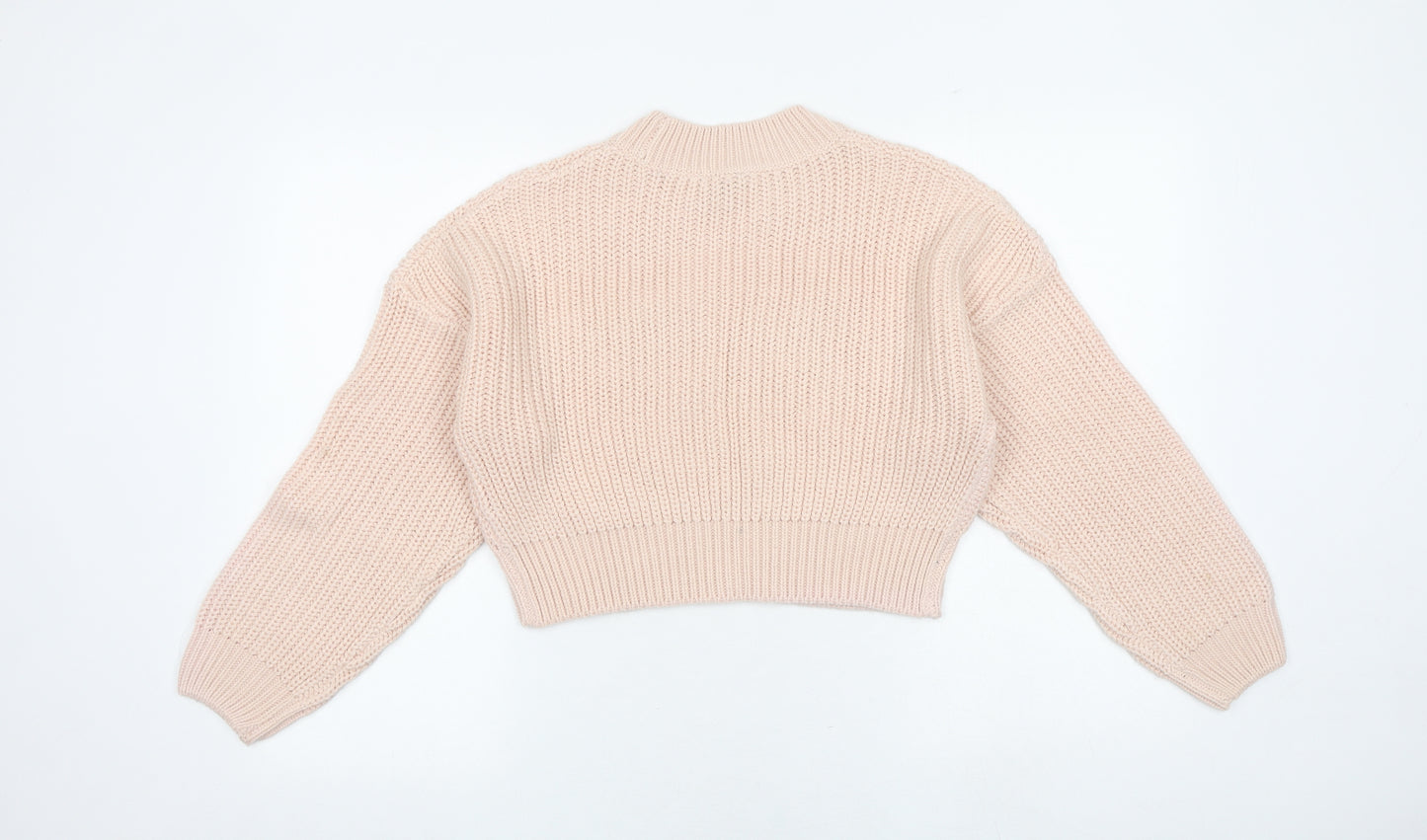 New Look Girls Pink Round Neck Acrylic Pullover Jumper Size 14-15 Years Pullover