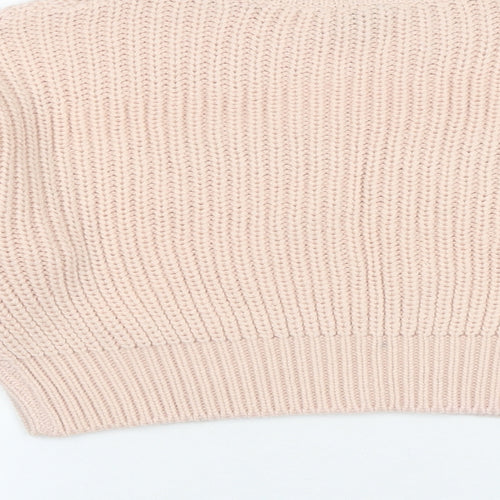 New Look Girls Pink Round Neck Acrylic Pullover Jumper Size 14-15 Years Pullover