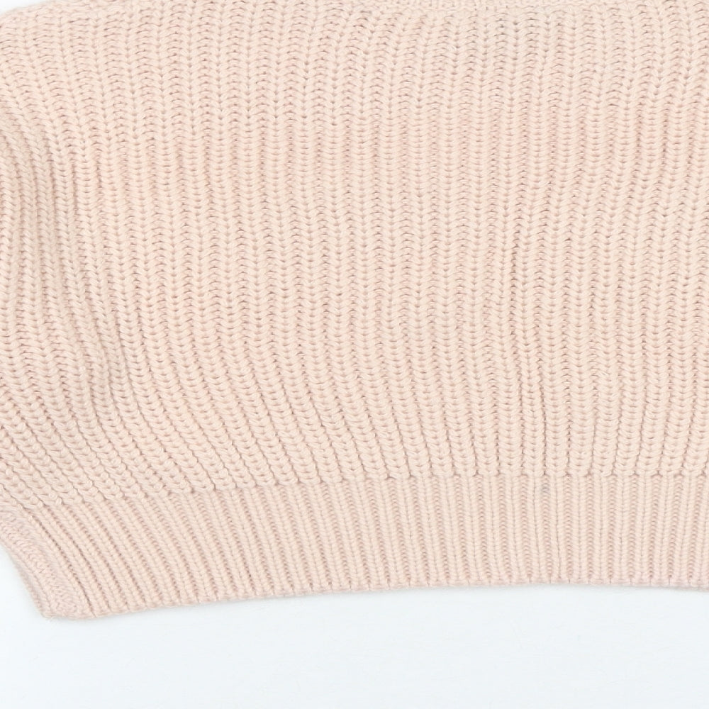 New Look Girls Pink Round Neck Acrylic Pullover Jumper Size 14-15 Years Pullover