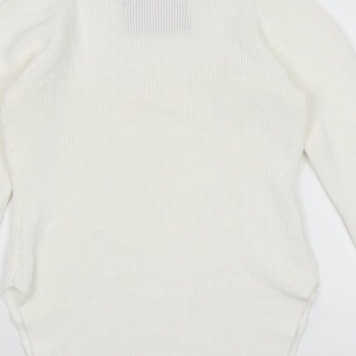 Reve Womens White Polyester Basic Blouse Size M Sweetheart - Ribbed
