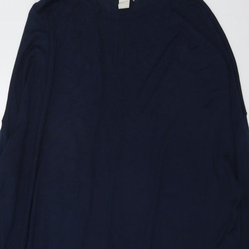 H&M Womens Blue Boat Neck Acrylic Pullover Jumper Size L