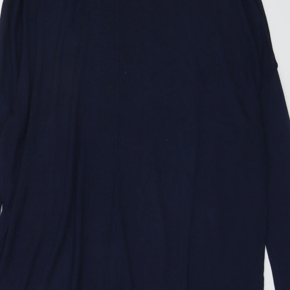 H&M Womens Blue Boat Neck Acrylic Pullover Jumper Size L