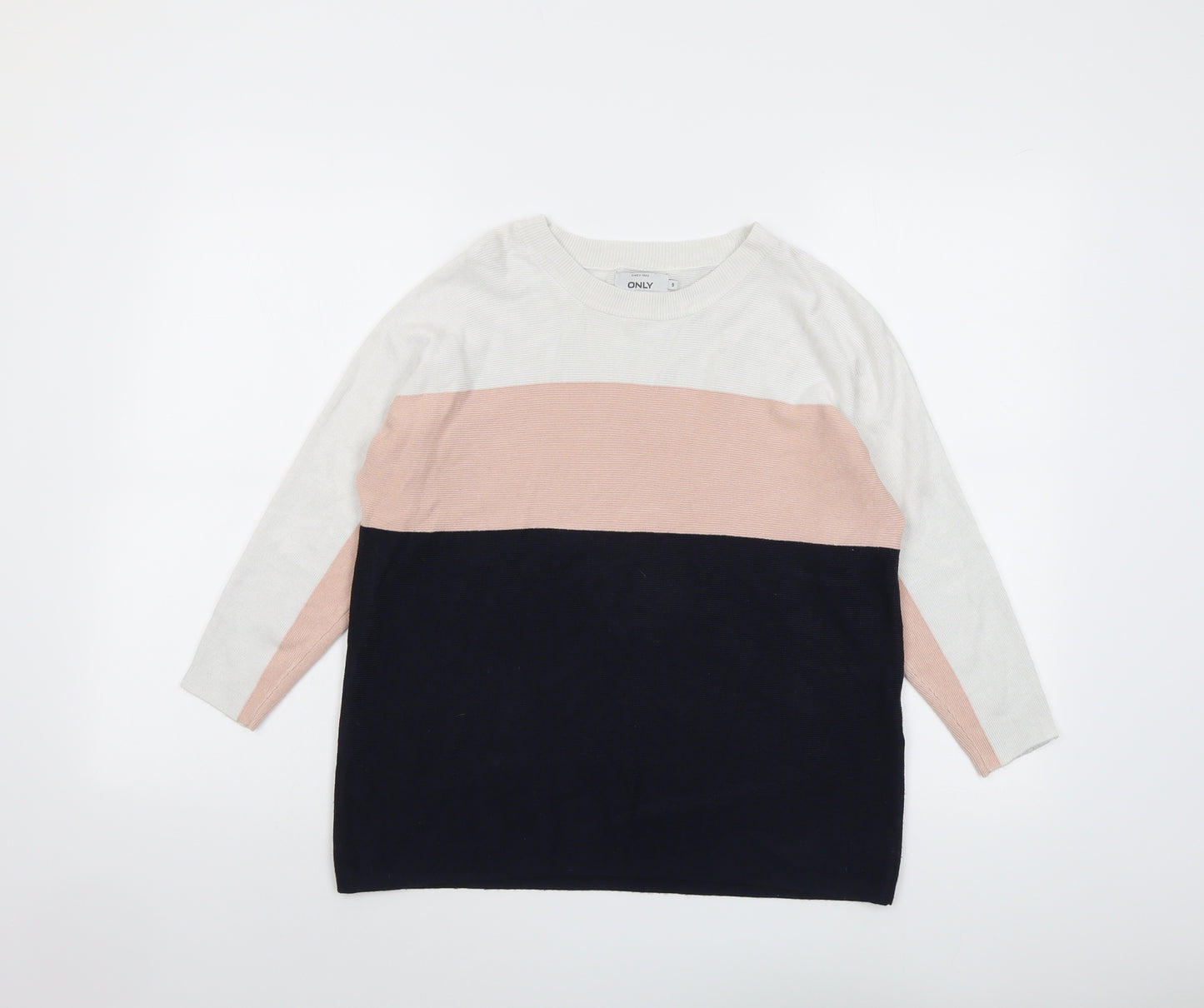 Only Womens Multicoloured Round Neck Viscose Pullover Jumper Size S