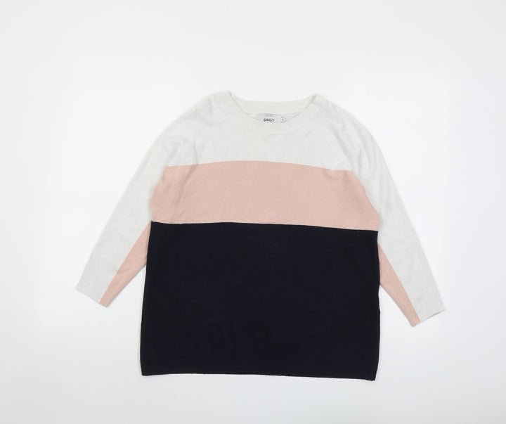 Only Womens Multicoloured Round Neck Viscose Pullover Jumper Size S