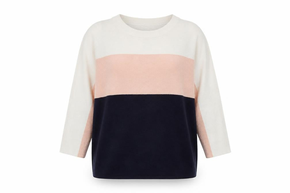 Front view of Only women’s multicoloured round neck viscose jumper, size S