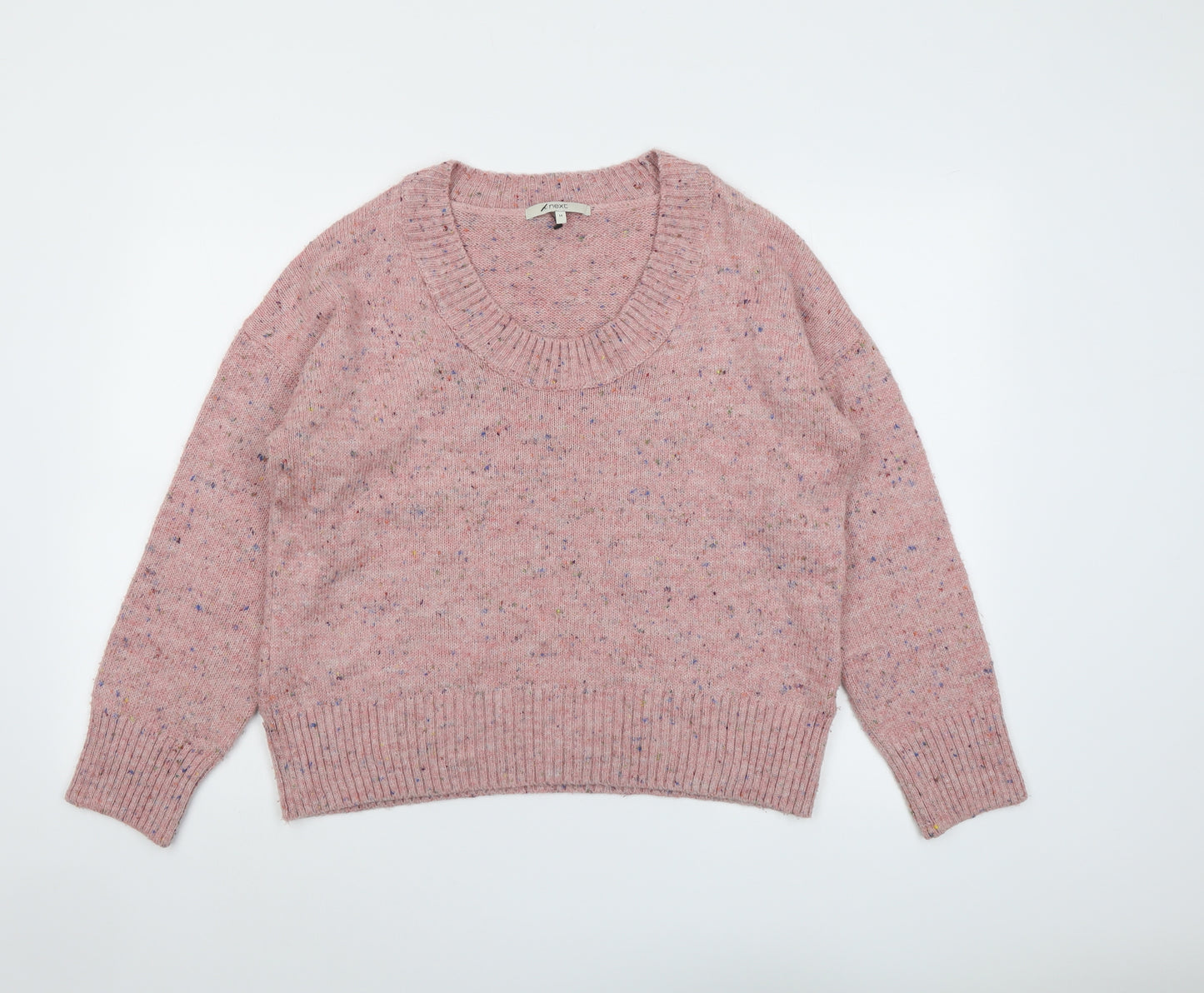 NEXT Womens Pink Scoop Neck Acrylic Pullover Jumper Size 14