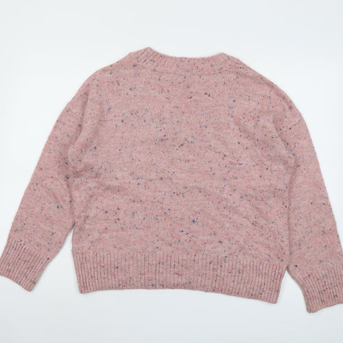 NEXT Womens Pink Scoop Neck Acrylic Pullover Jumper Size 14