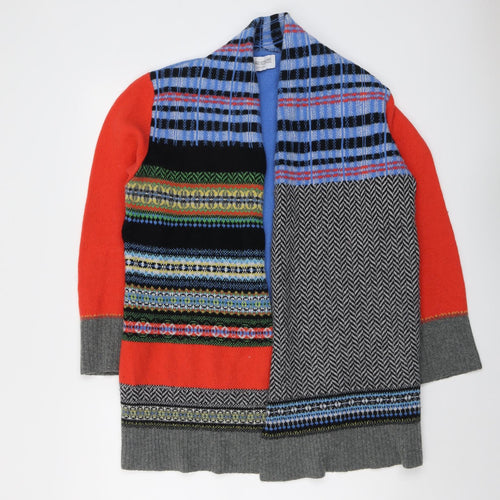 ERIBE Womens Multicoloured V-Neck Geometric Wool Cardigan Jumper Size M