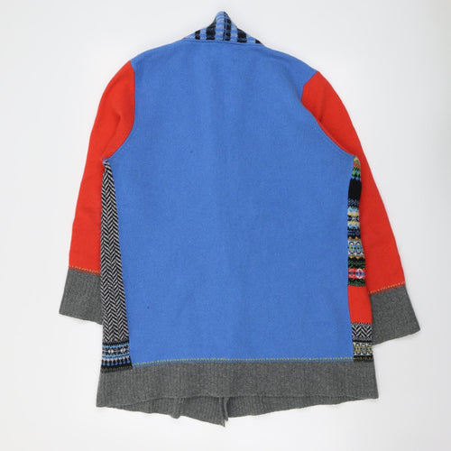 ERIBE Womens Multicoloured V-Neck Geometric Wool Cardigan Jumper Size M