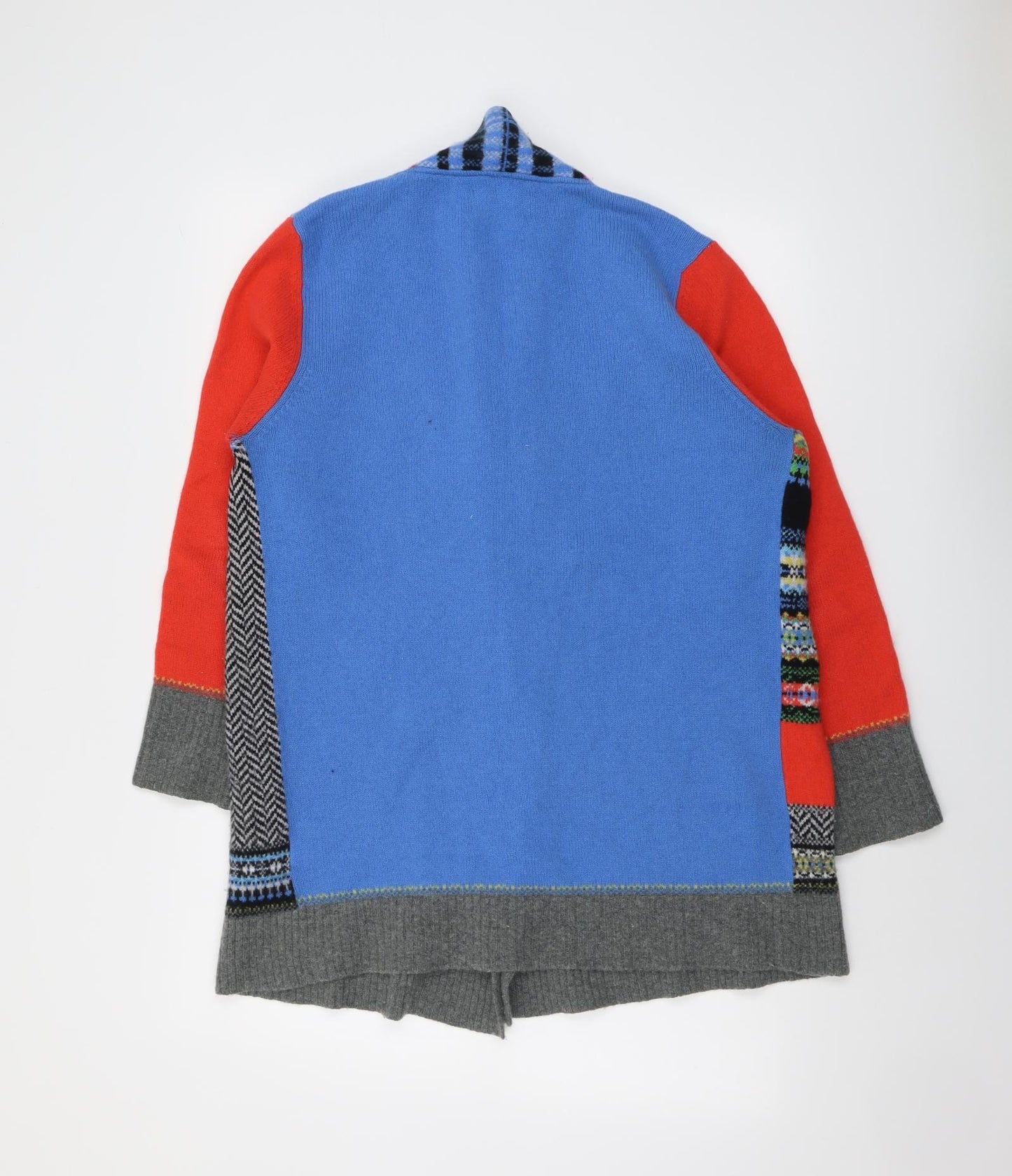 ERIBE Womens Multicoloured V-Neck Geometric Wool Cardigan Jumper Size M