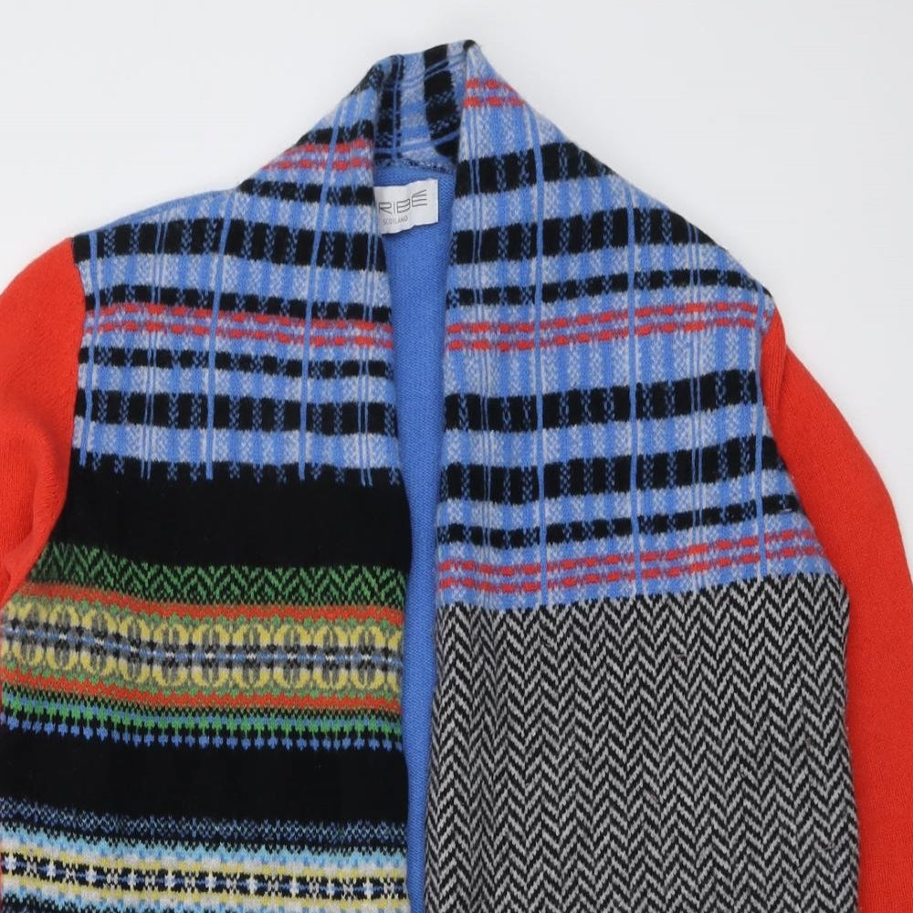 ERIBE Womens Multicoloured V-Neck Geometric Wool Cardigan Jumper Size M
