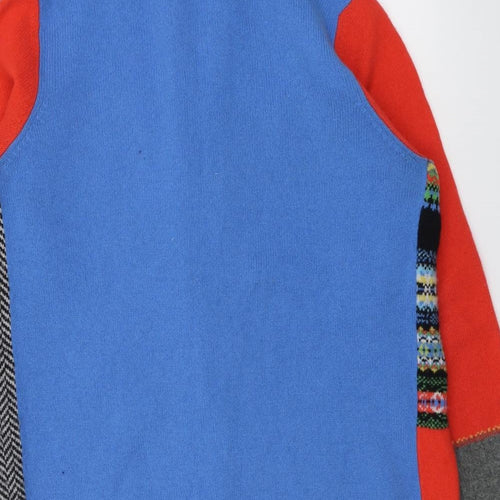 ERIBE Womens Multicoloured V-Neck Geometric Wool Cardigan Jumper Size M