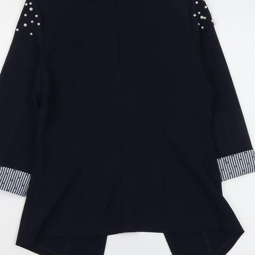 Farilat Collection Womens Blue Jacket Blazer Size 18