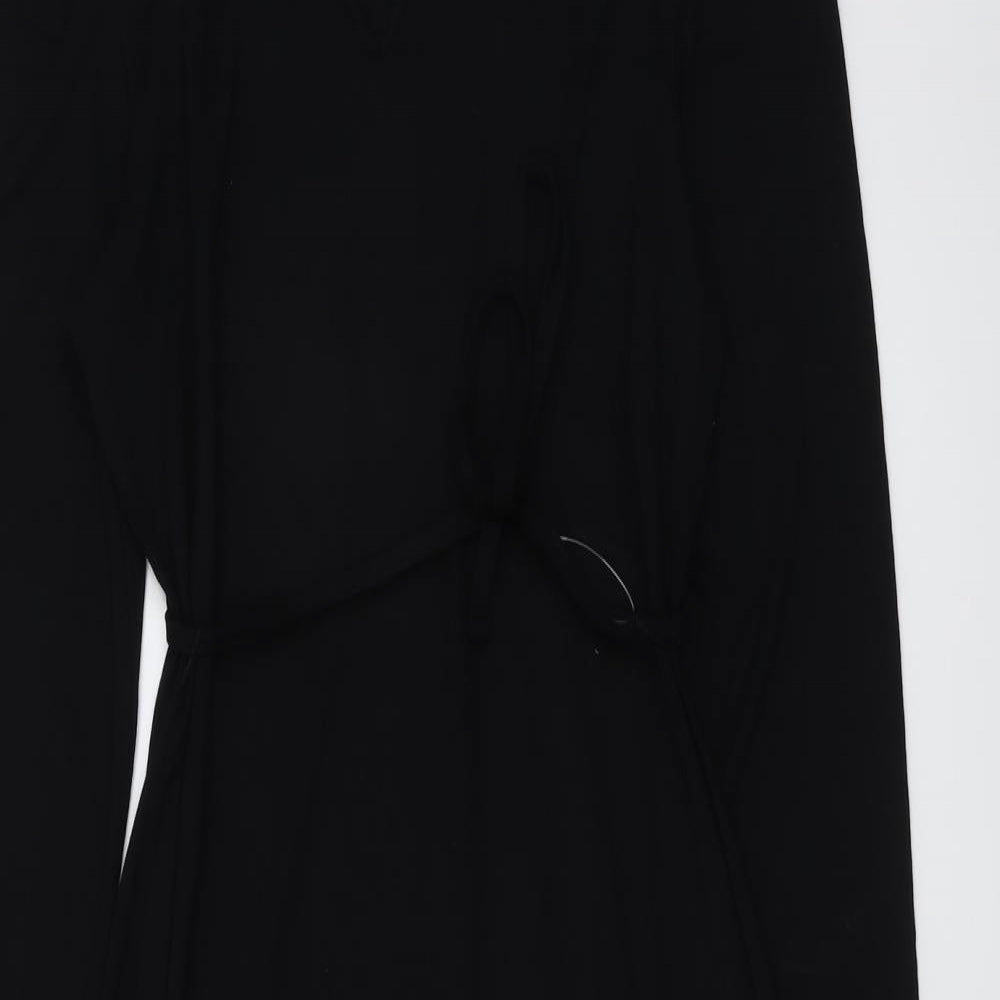 Marks and Spencer Womens Black Viscose Trapeze & Swing Size 10 Round Neck Pullover