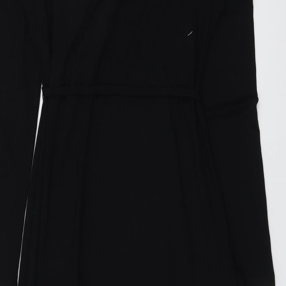 Marks and Spencer Womens Black Viscose Trapeze & Swing Size 10 Round Neck Pullover