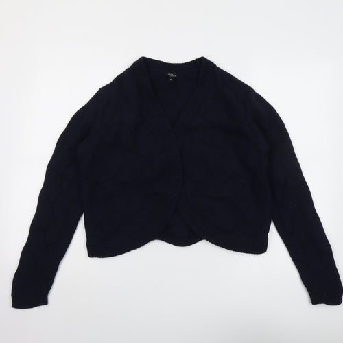 Hobbs Womens Blue V-Neck Wool Cardigan Jumper Size M