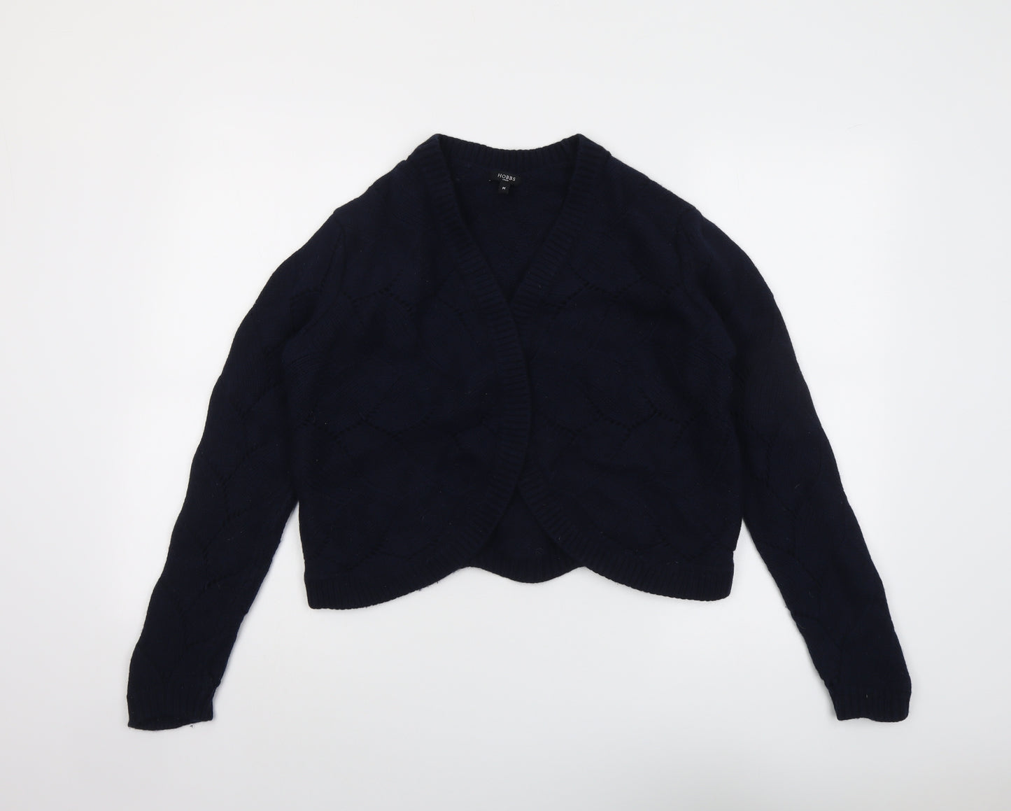 Hobbs Womens Blue V-Neck Wool Cardigan Jumper Size M