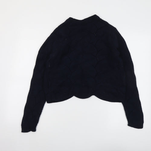 Hobbs Womens Blue V-Neck Wool Cardigan Jumper Size M