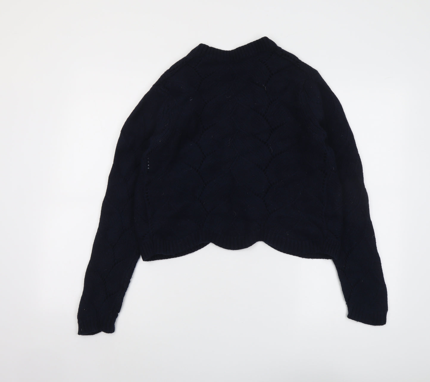 Hobbs Womens Blue V-Neck Wool Cardigan Jumper Size M