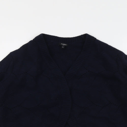 Hobbs Womens Blue V-Neck Wool Cardigan Jumper Size M