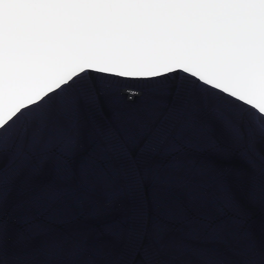 Hobbs Womens Blue V-Neck Wool Cardigan Jumper Size M