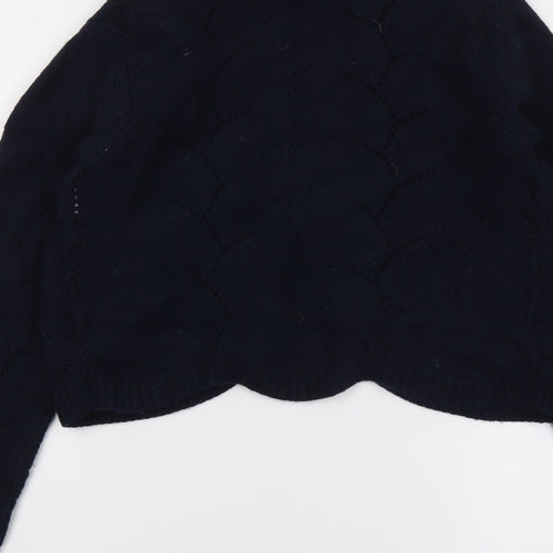 Hobbs Womens Blue V-Neck Wool Cardigan Jumper Size M