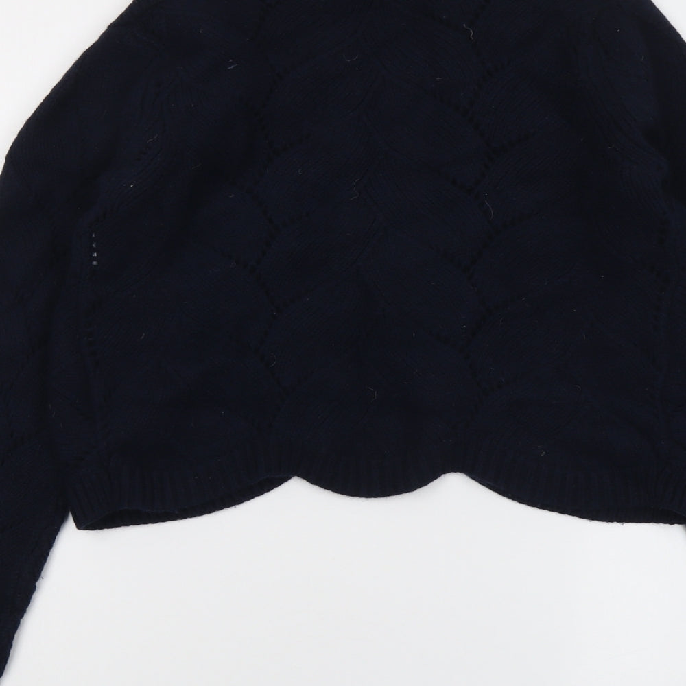 Hobbs Womens Blue V-Neck Wool Cardigan Jumper Size M