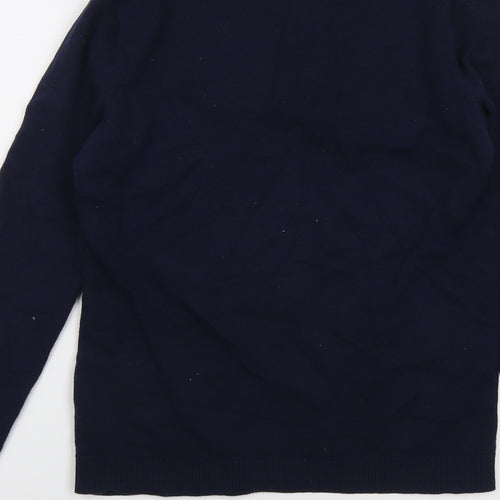 Bonmarché Womens Blue V-Neck Cotton Pullover Jumper Size 8