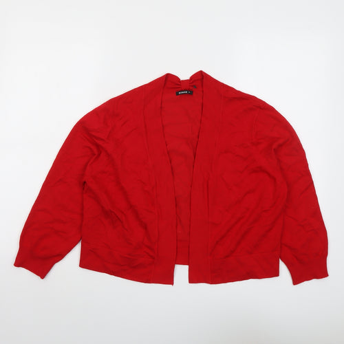 Roman Womens Red V-Neck Viscose Cardigan Jumper Size 14