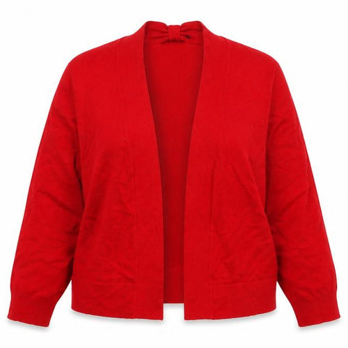 Roman Womens Red V-Neck Viscose Cardigan Jumper Size 14