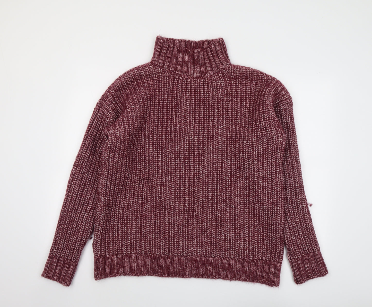 Celtic & Co Womens Purple High Neck Cotton Pullover Jumper Size M