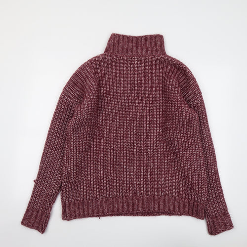 Celtic & Co Womens Purple High Neck Cotton Pullover Jumper Size M