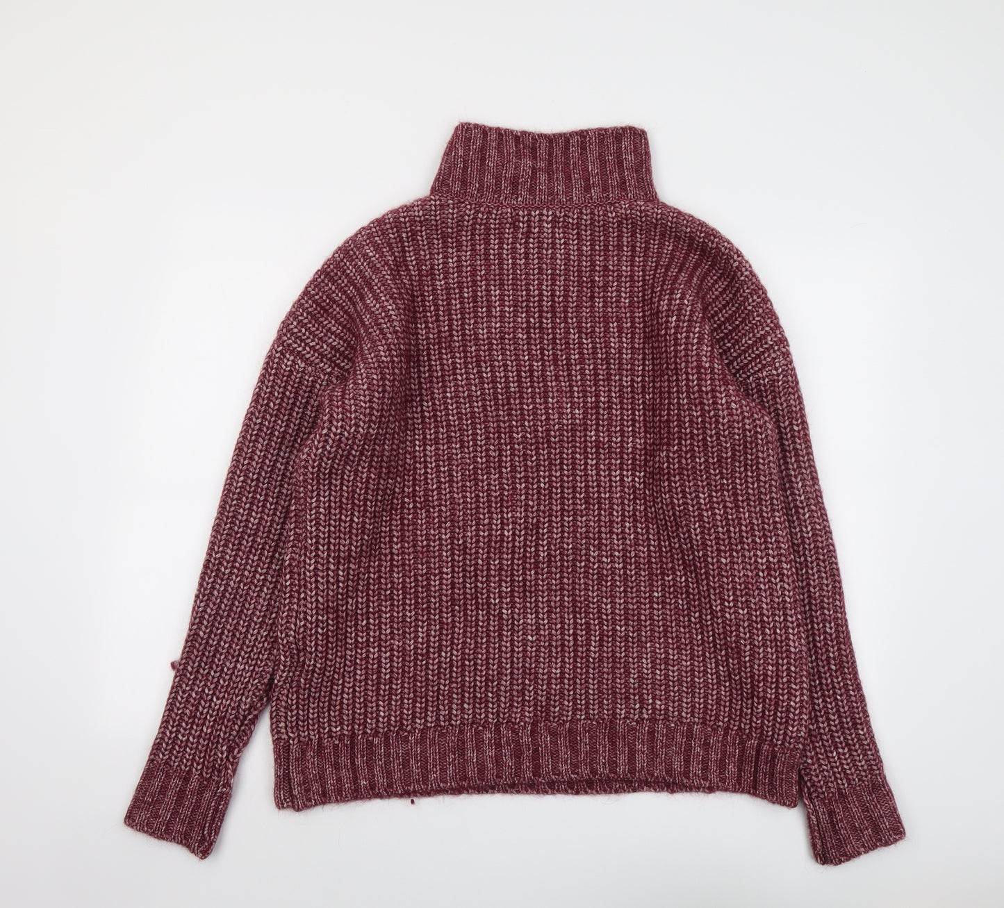 Celtic & Co Womens Purple High Neck Cotton Pullover Jumper Size M